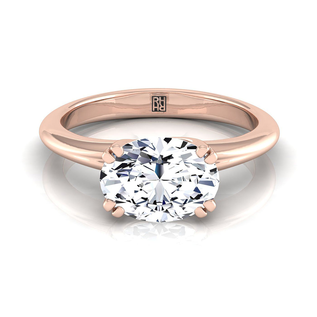 The Spring oval engagement ring setting in 14K Rose Gold | RockHer
