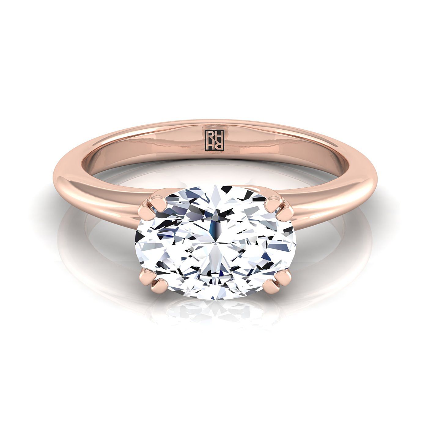 The Spring Select Solitaire Engagement Ring with Lab Diamond in 14K Rose Gold - view 1