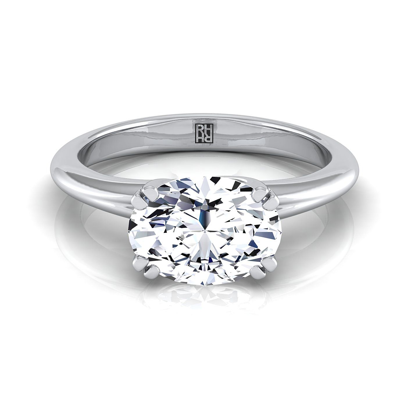 The Spring Select Solitaire Engagement Ring with Lab Diamond in 18K White Gold - view 1