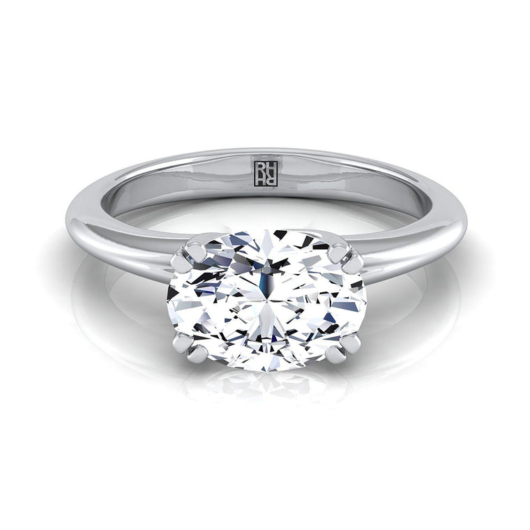 The Spring Select Solitaire Oval Lab Diamond Engagement Ring in Platinum
