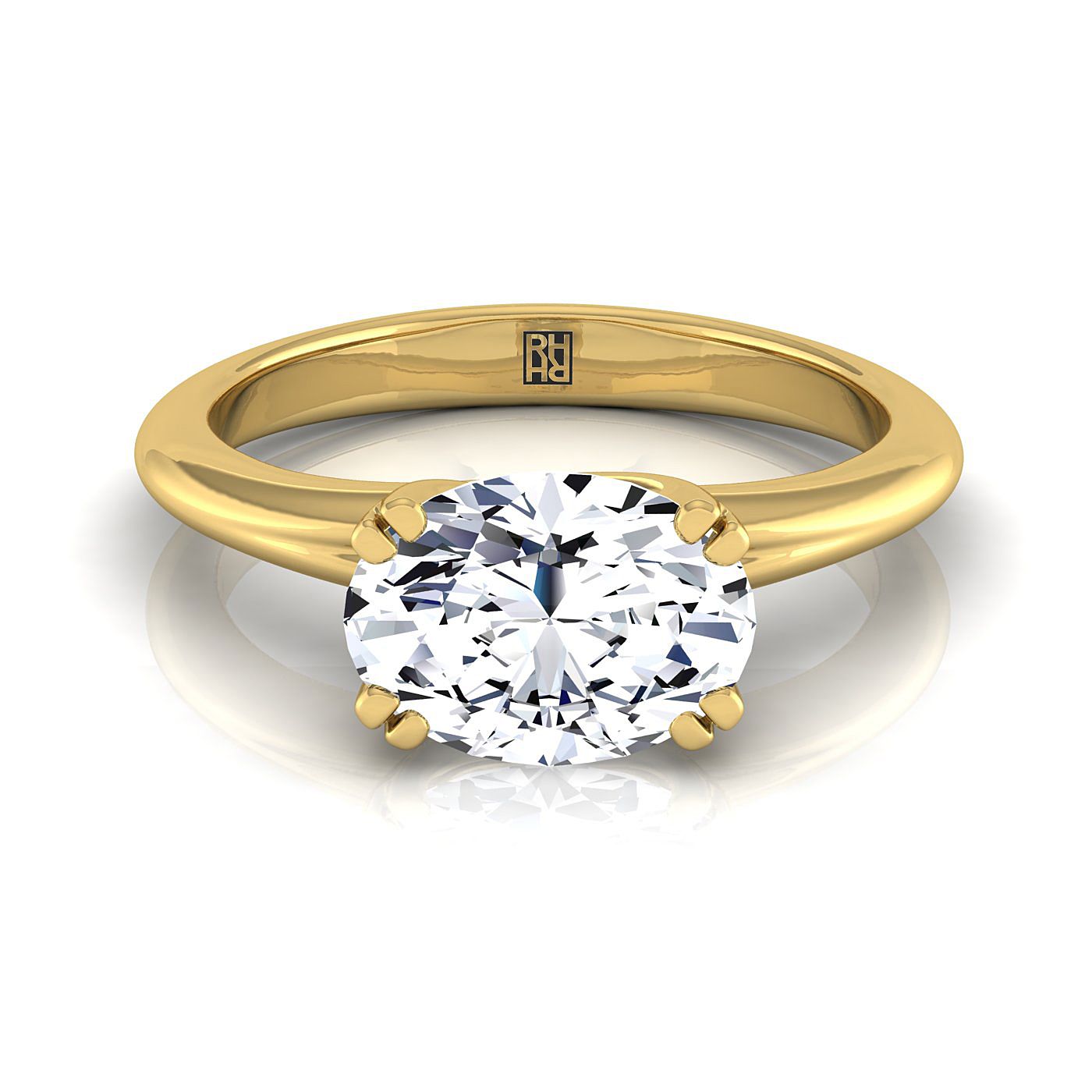 The Spring Select Solitaire Engagement Ring with Lab Diamond in 18K Yellow Gold - view 1
