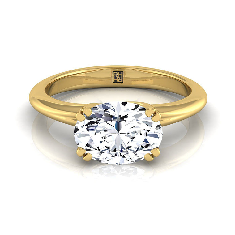 The Spring Select Solitaire Oval Lab Diamond Engagement Ring in 18K Yellow Gold