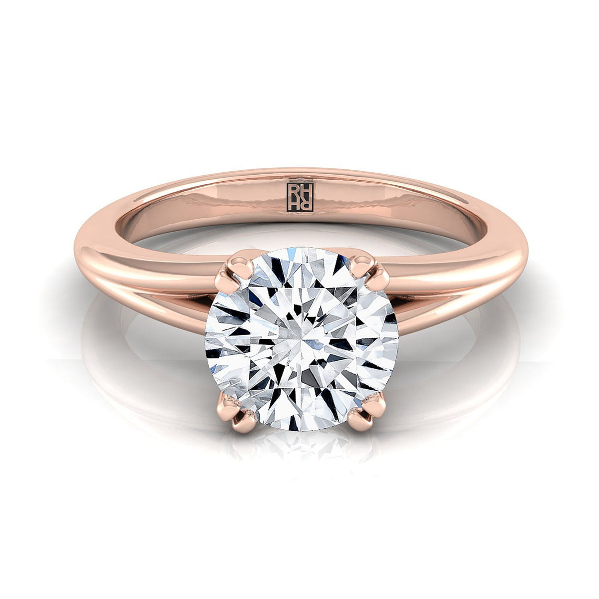 The Spring round engagement ring setting in 14K Rose Gold | RockHer