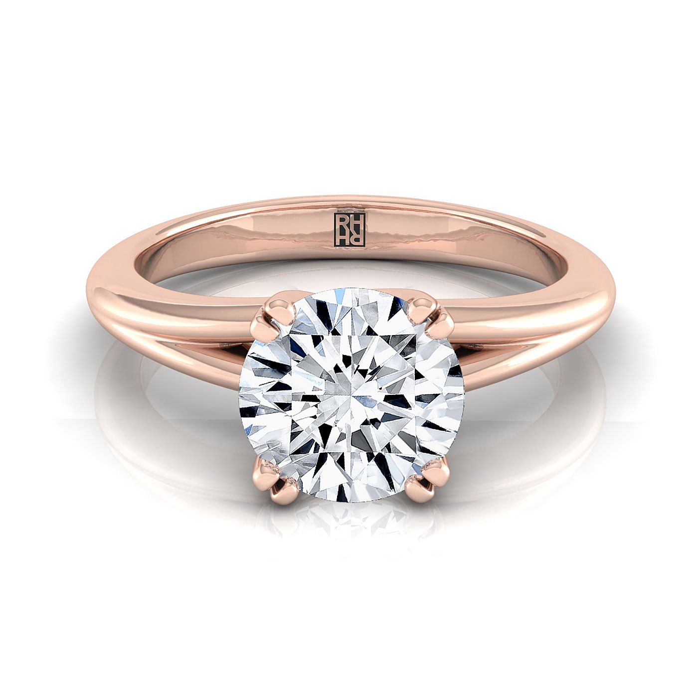 The Spring Select Solitaire Engagement Ring with Lab Diamond in 14K Rose Gold - view 1