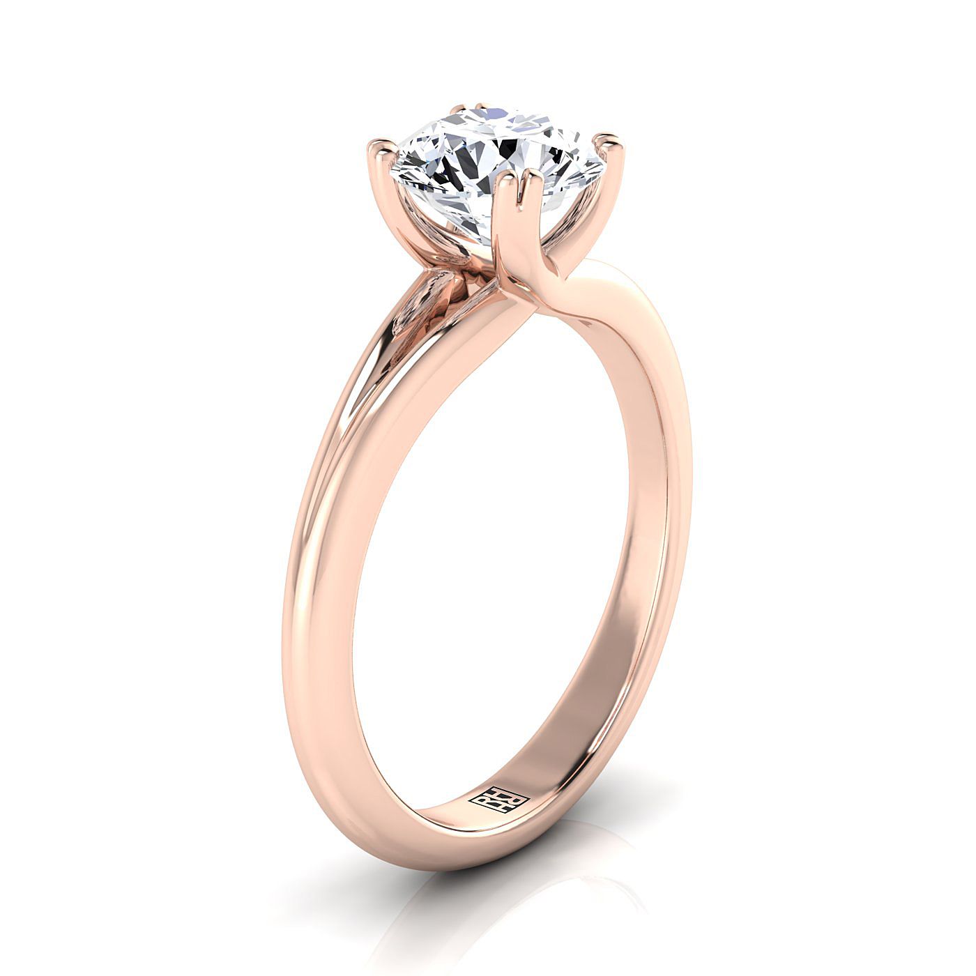 Select Solitaire styling on The Spring round engagement ring setting | RockHer