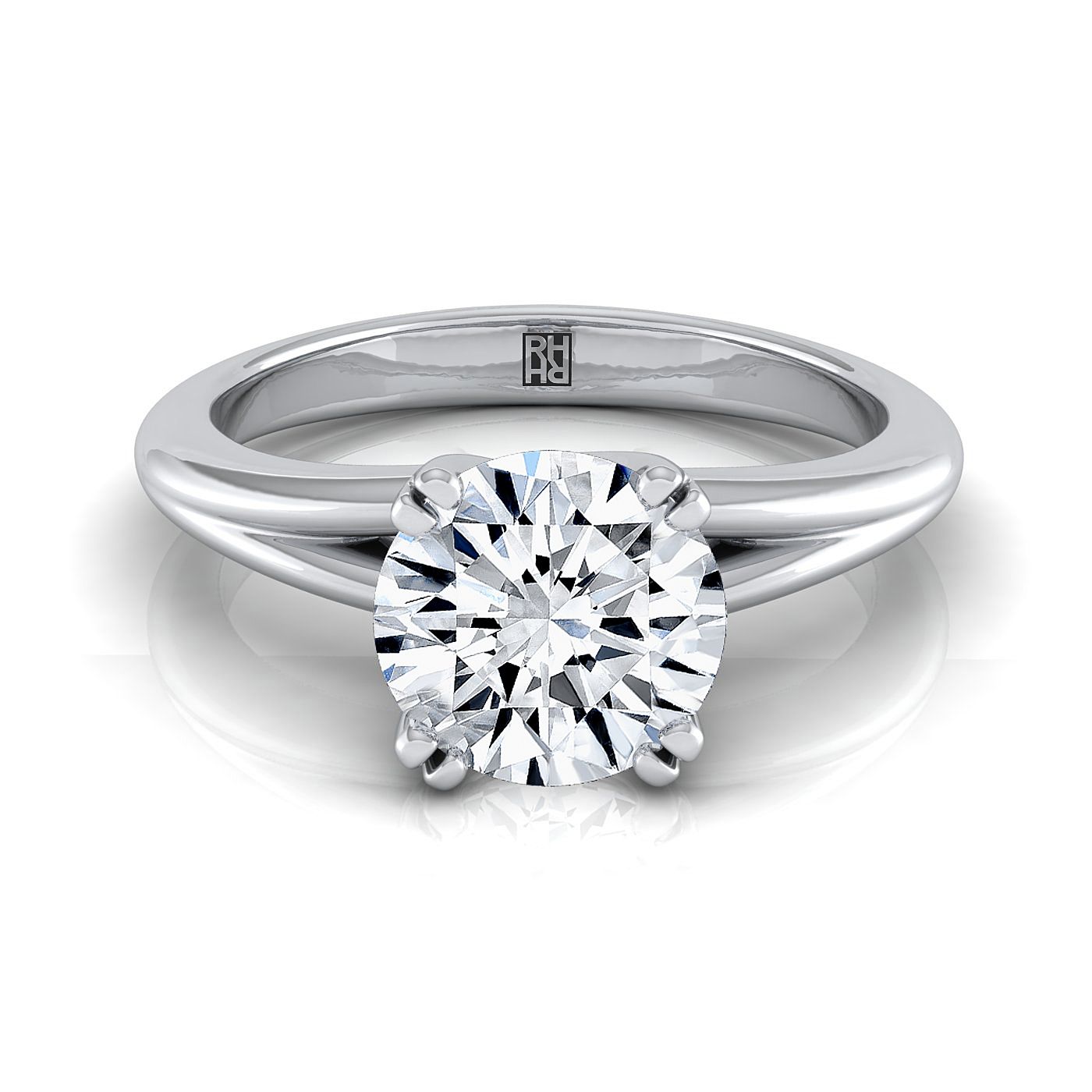 The Spring Select Solitaire Engagement Ring with Lab Diamond in 18K White Gold - view 1