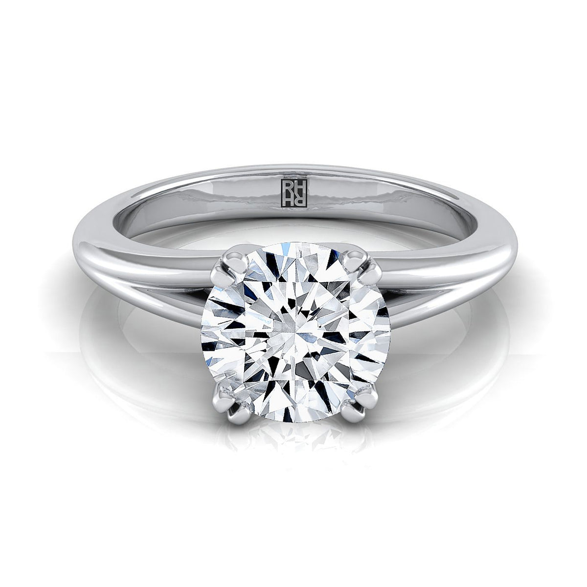 The Spring round engagement ring setting in Platinum | RockHer