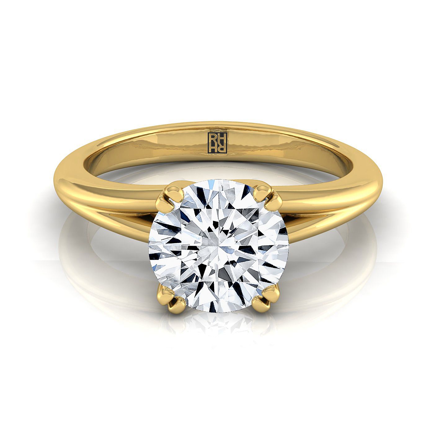 The Spring Select Solitaire Engagement Ring with Lab Diamond in 18K Yellow Gold - view 1