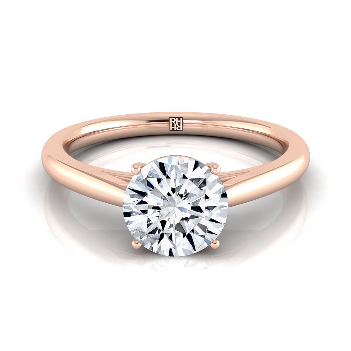 The Valerie round engagement ring setting in 14K Rose Gold | RockHer