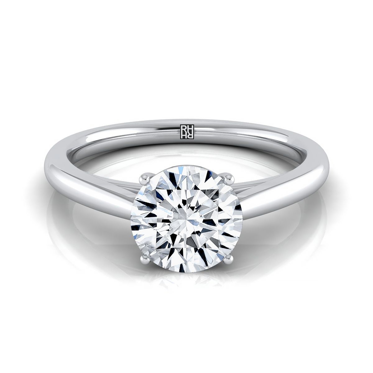The Valerie round engagement ring setting in Platinum | RockHer