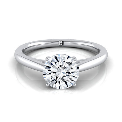 Round Brilliant, Comfort Fit Secret Stone Solitaire, in Platinum | RockHer