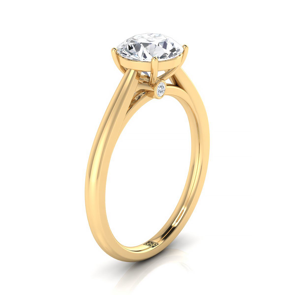 Select Three Stone styling on The Valerie round engagement ring setting | RockHer