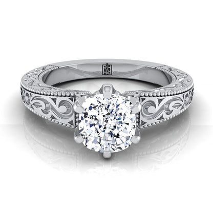 The Virginia Select Vintage Solitaire Engagement Ring with Lab Diamond in Platinum - view 1