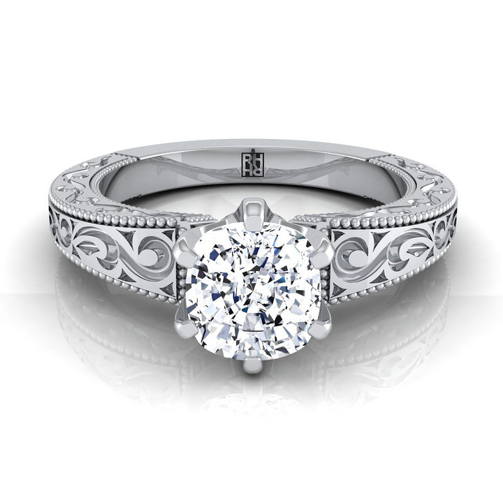 The Virginia Select Vintage Solitaire Engagement Ring with Lab Diamond in Platinum - view 1
