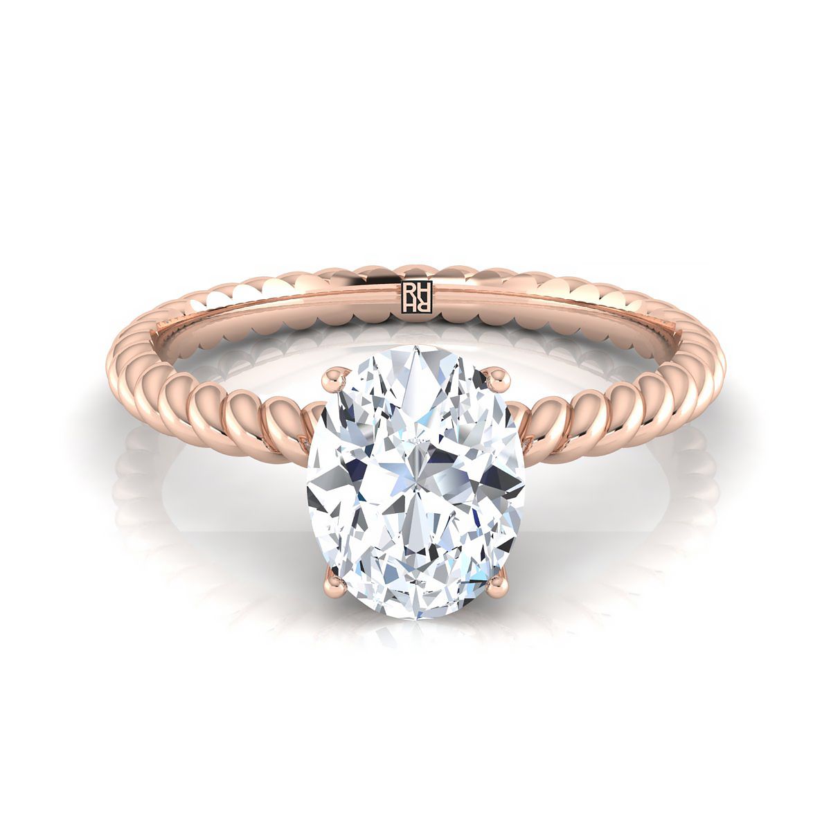 The Charlie oval engagement ring setting in 14K Rose Gold | RockHer