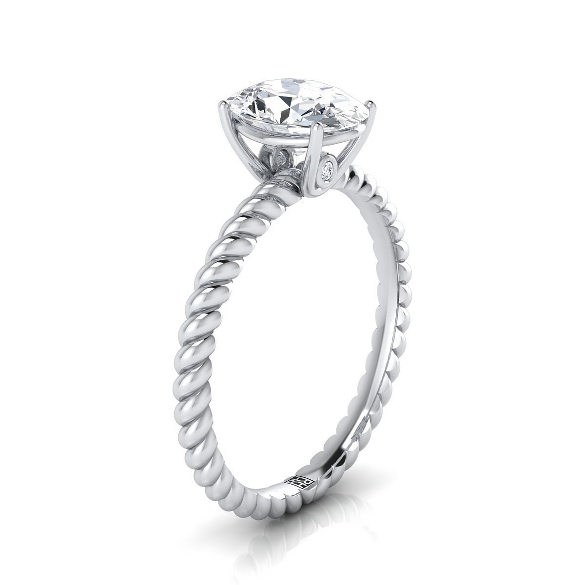RockHer atelier photo of The Charlie oval engagement ring setting in 18K White Gold