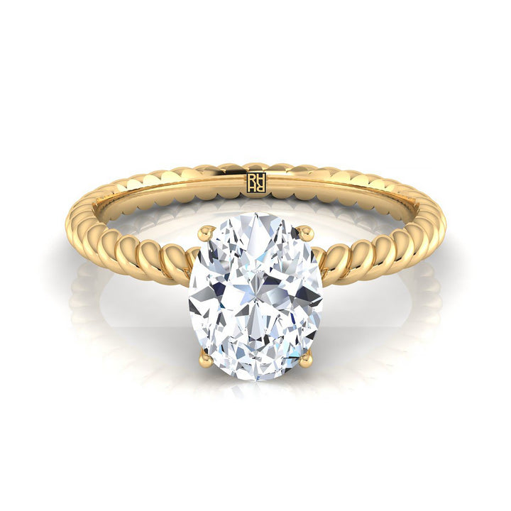 The Charlie Select Solitaire Engagement Ring with Lab Diamond in 18K Yellow Gold - view 1