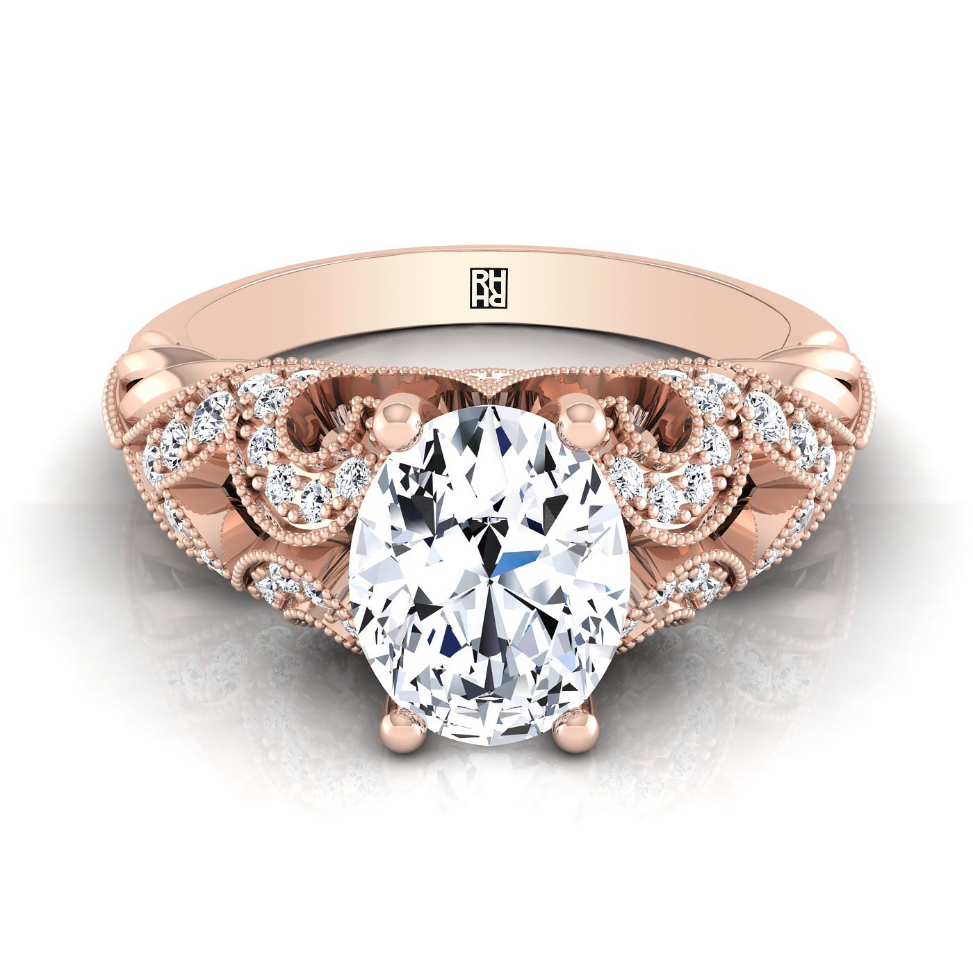The Wren Select Vintage Solitaire Engagement Ring with Lab Diamond in 14K Rose Gold - view 1