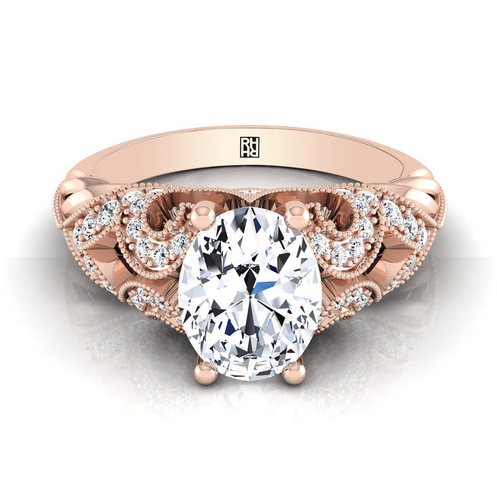 The Wren Select Vintage Solitaire Engagement Ring with Lab Diamond in 14K Rose Gold - view 1