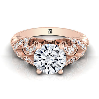 The Wren Select Vintage Solitaire Engagement Ring with Lab Diamond in 14K Rose Gold - view 1