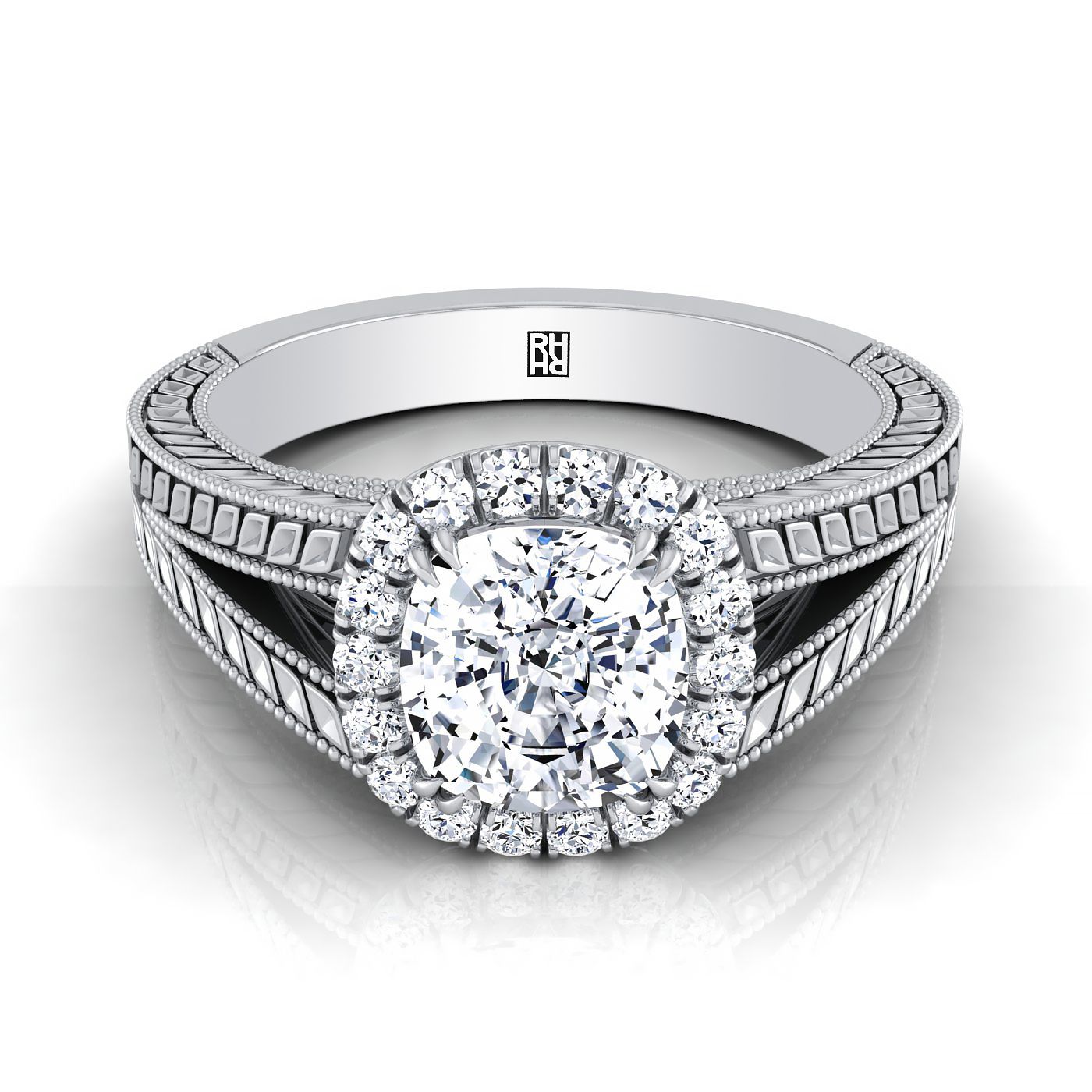 The Ramona Select Halo Engagement Ring with Lab Diamond in Platinum - view 1