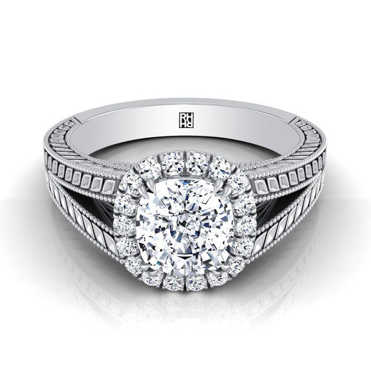 The Ramona Select Halo Engagement Ring with Lab Diamond in Platinum - view 1