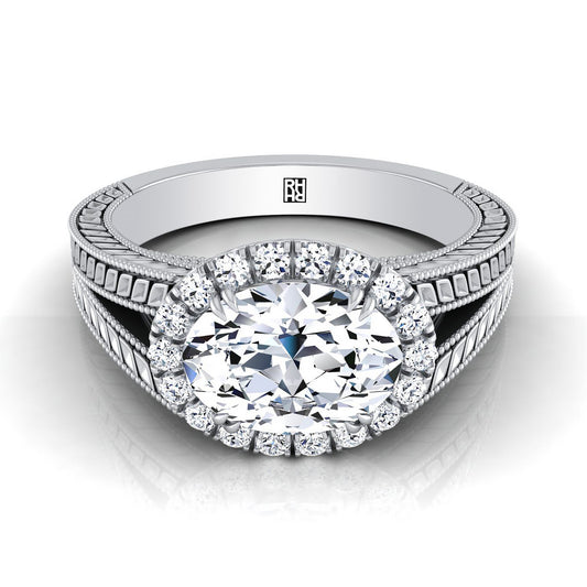 The Ramona Select Halo Engagement Ring with Lab Diamond in Platinum - view 1