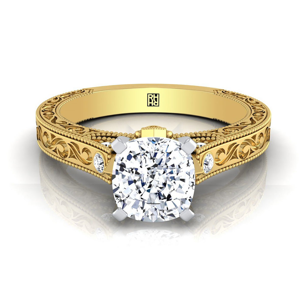 The Stella cushion engagement ring setting in 14K Rose Gold | RockHer