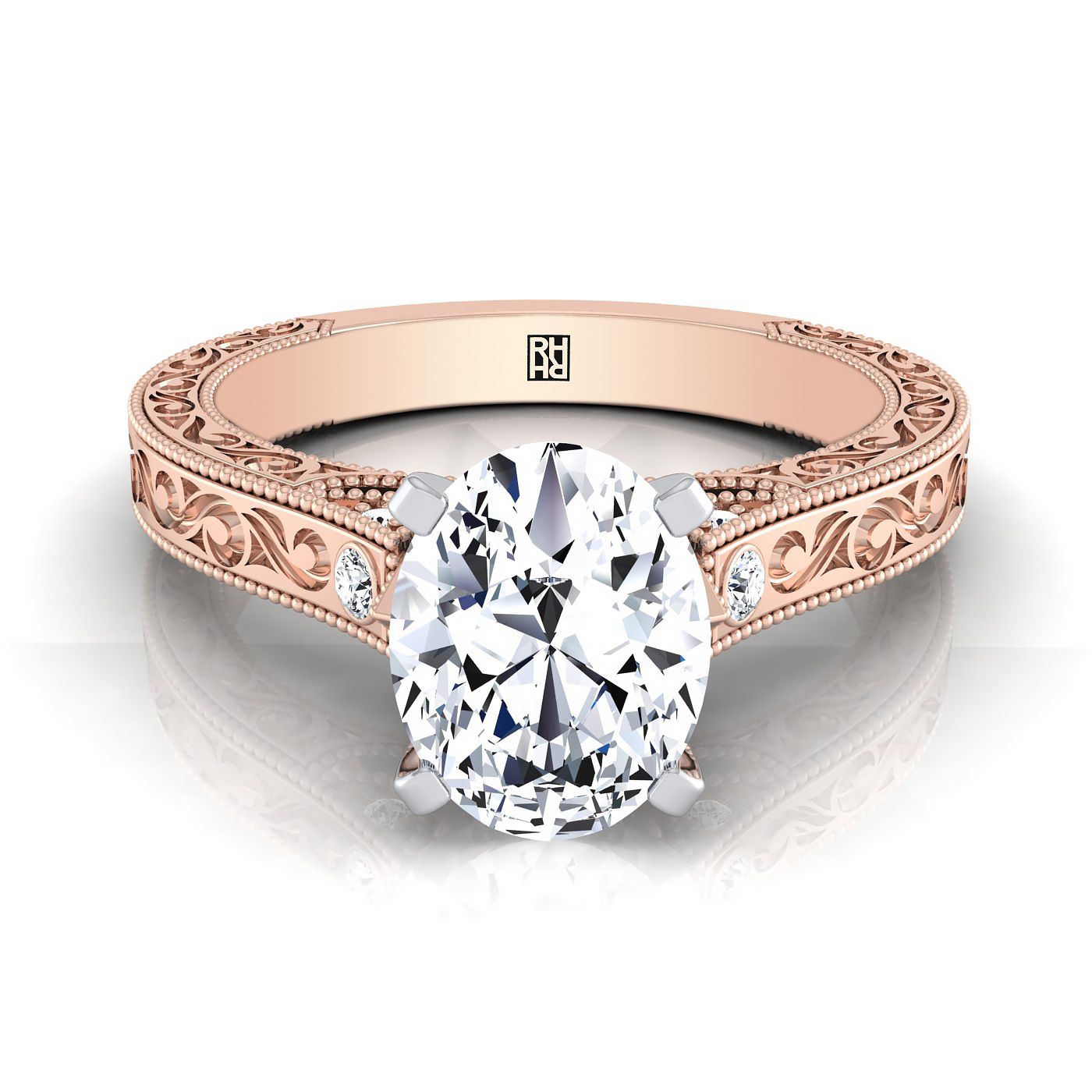The Stella Select Vintage Solitaire Engagement Ring with Lab Diamond in 14K Rose Gold - view 1