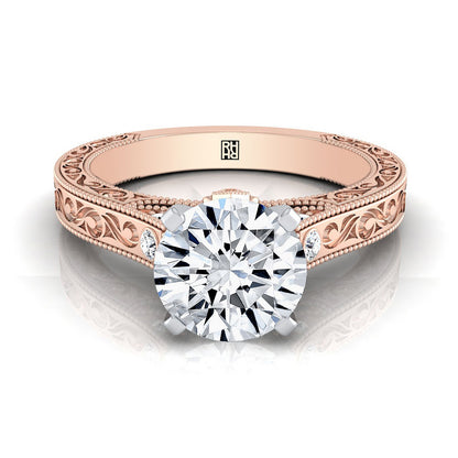 The Stella Select Vintage Solitaire Engagement Ring with Lab Diamond in 14K Rose Gold - view 1