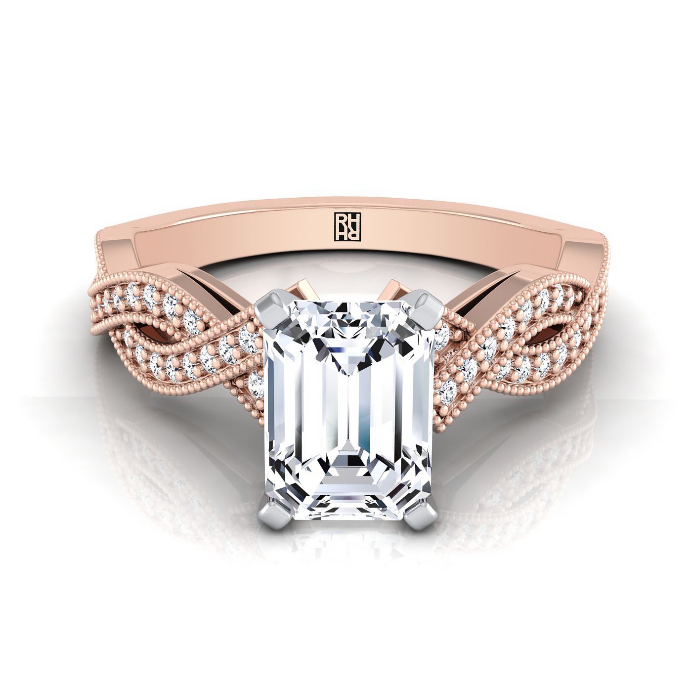 The Molly Select Vintage Solitaire Engagement Ring with Lab Diamond in 14K Rose Gold - view 1