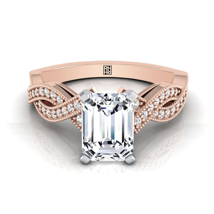 The Molly Select Vintage Solitaire Engagement Ring with Lab Diamond in 14K Rose Gold - view 1