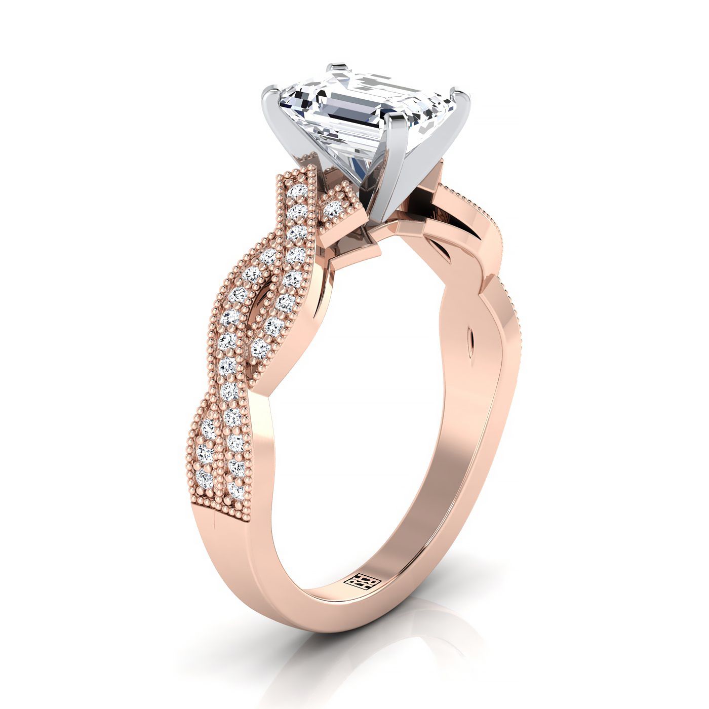 The Molly Select Vintage Solitaire Engagement Ring with Lab Diamond in 14K Rose Gold - view 2