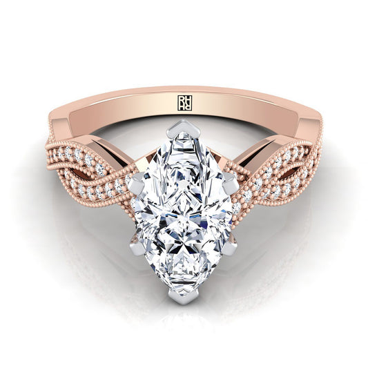 The Molly Select Vintage Solitaire Engagement Ring with Lab Diamond in 14K Rose Gold - view 1