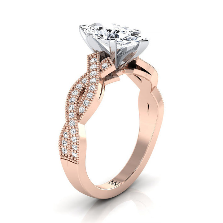 The Molly Select Vintage Solitaire Engagement Ring with Lab Diamond in 14K Rose Gold - view 2