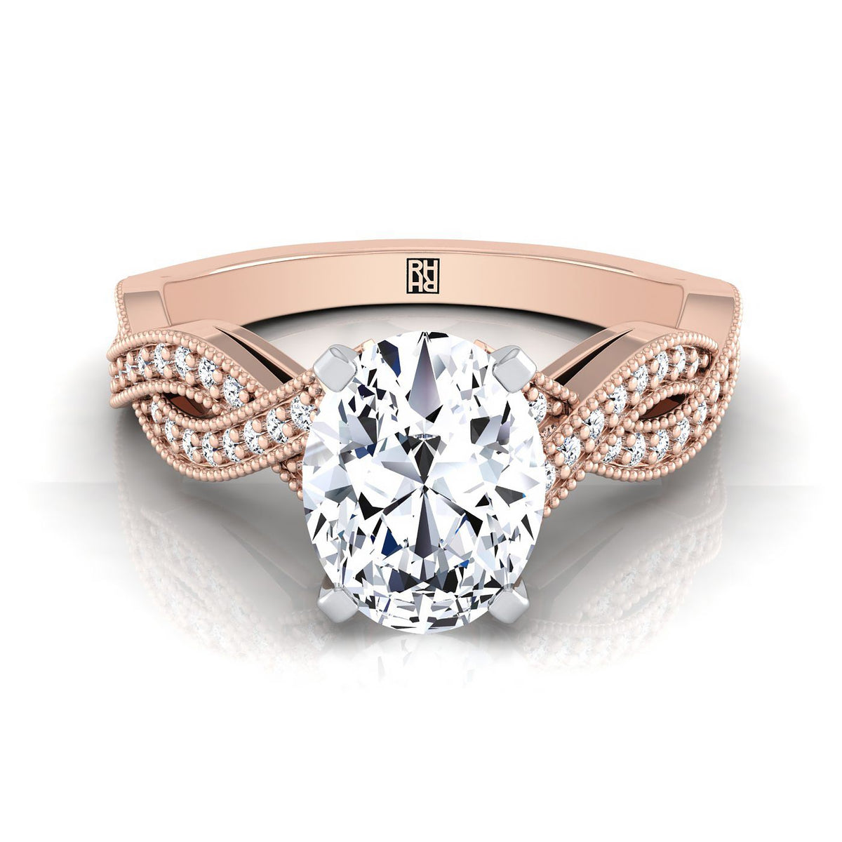 The Molly oval engagement ring setting in 14K Rose Gold | RockHer