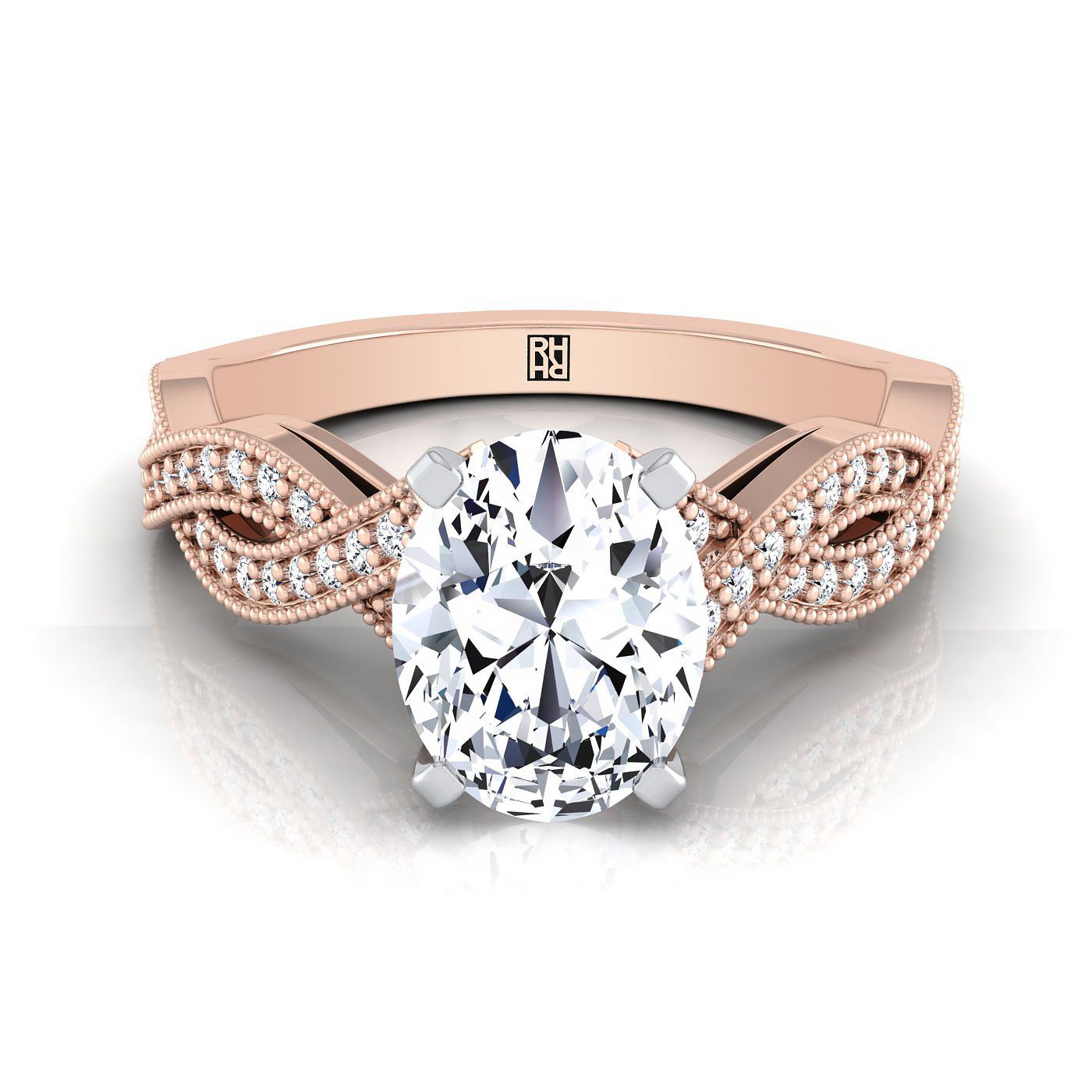 The Molly Select Vintage Solitaire Engagement Ring with Lab Diamond in 14K Rose Gold - view 1