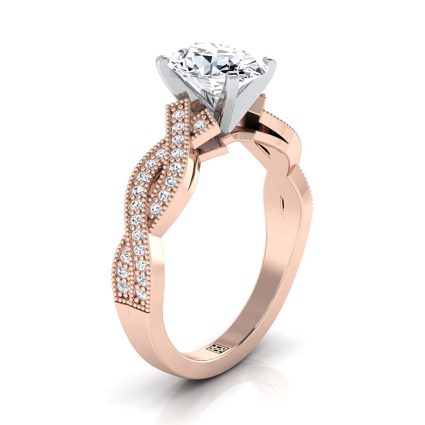 Select Vintage Solitaire styling on The Molly oval engagement ring setting | RockHer
