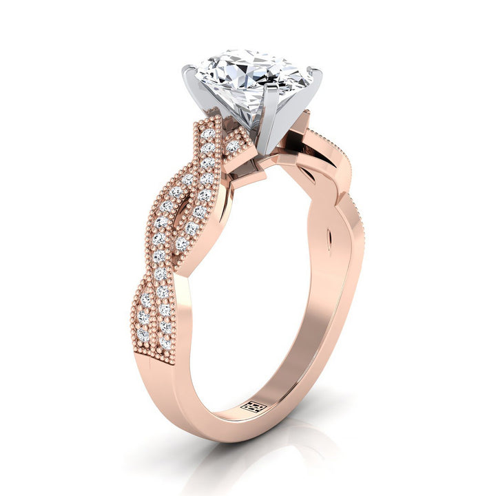 The Molly Select Vintage Solitaire Engagement Ring with Lab Diamond in 14K Rose Gold - view 2