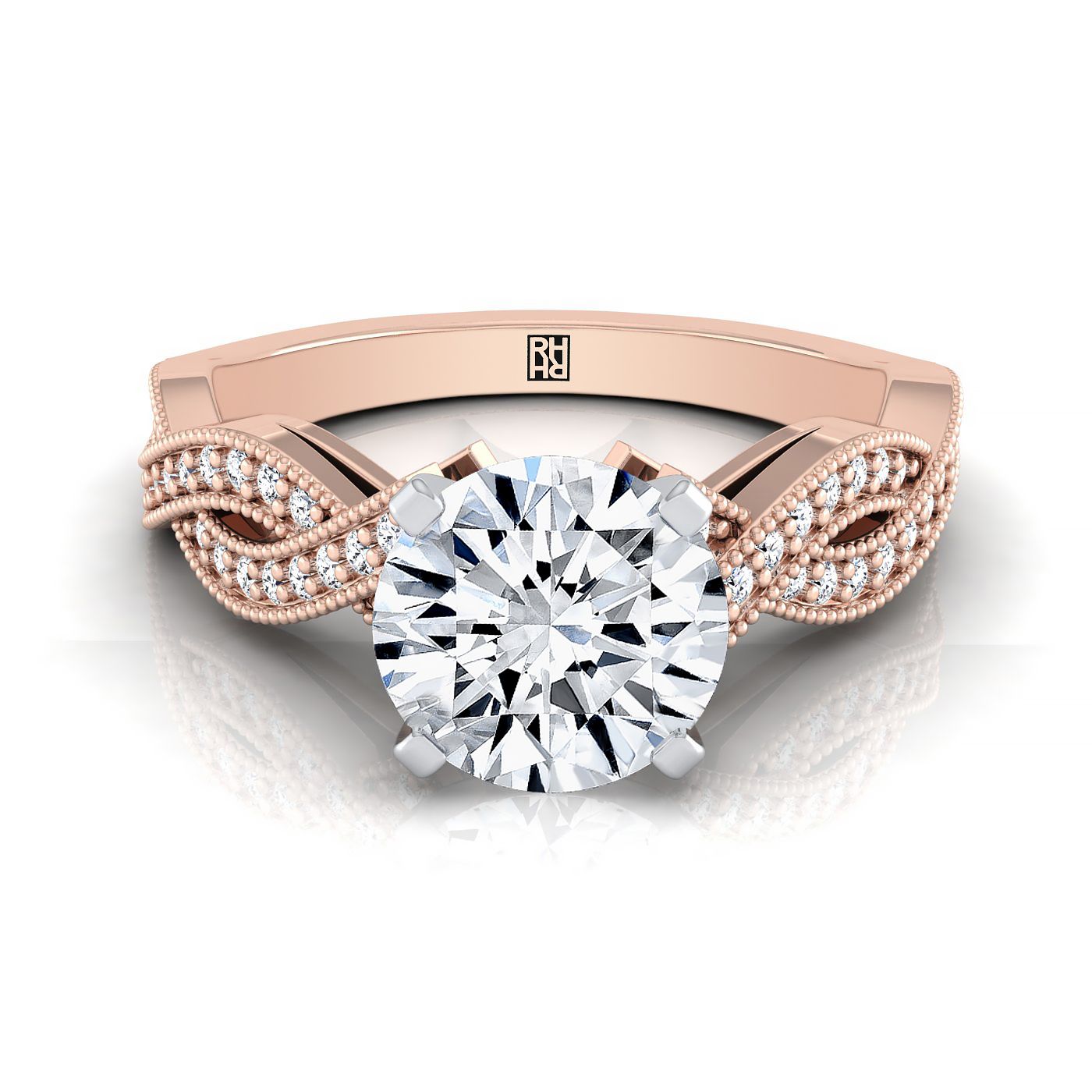 The Molly Select Vintage Solitaire Engagement Ring with Lab Diamond in 14K Rose Gold - view 1