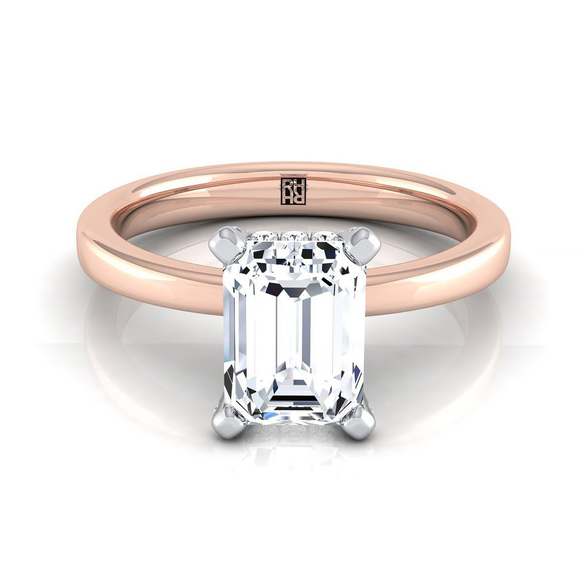 The Annabelle emerald engagement ring setting in 14K Rose Gold | RockHer