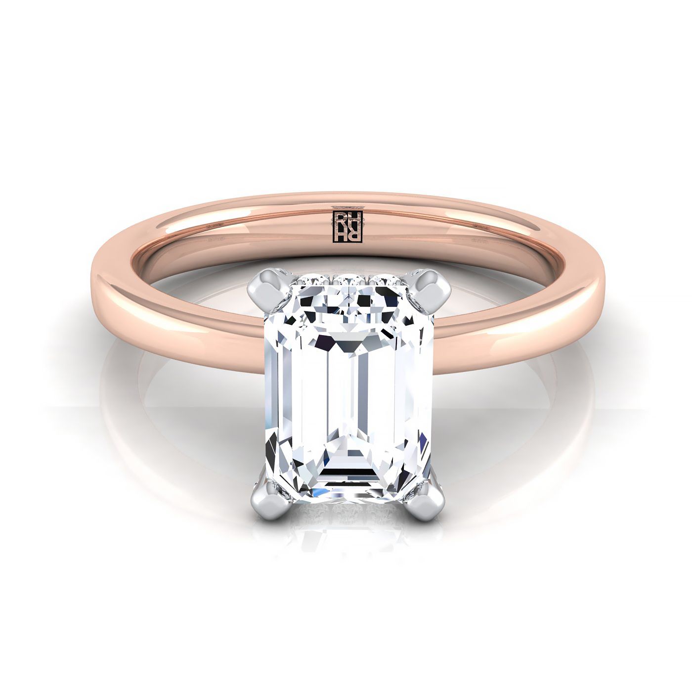 The Annabelle Select Pavé Engagement Ring with Lab Diamond in 14K Rose Gold - view 1