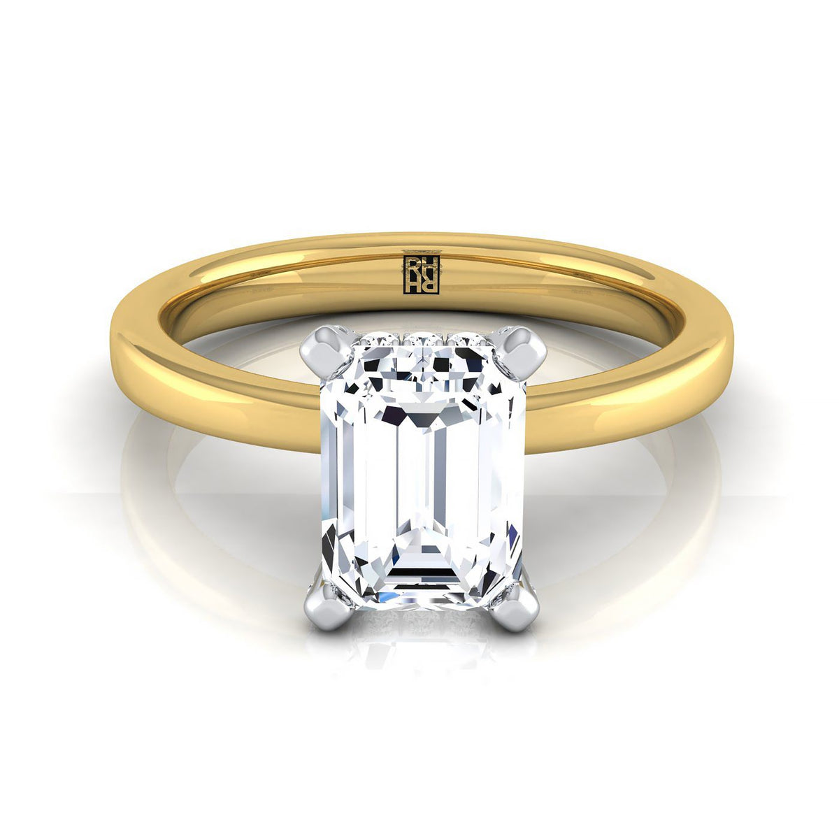 The Annabelle emerald engagement ring setting in 18K Yellow Gold | RockHer