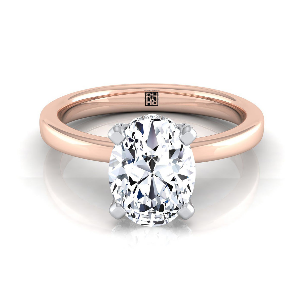 The Annabelle oval engagement ring setting in 14K Rose Gold | RockHer