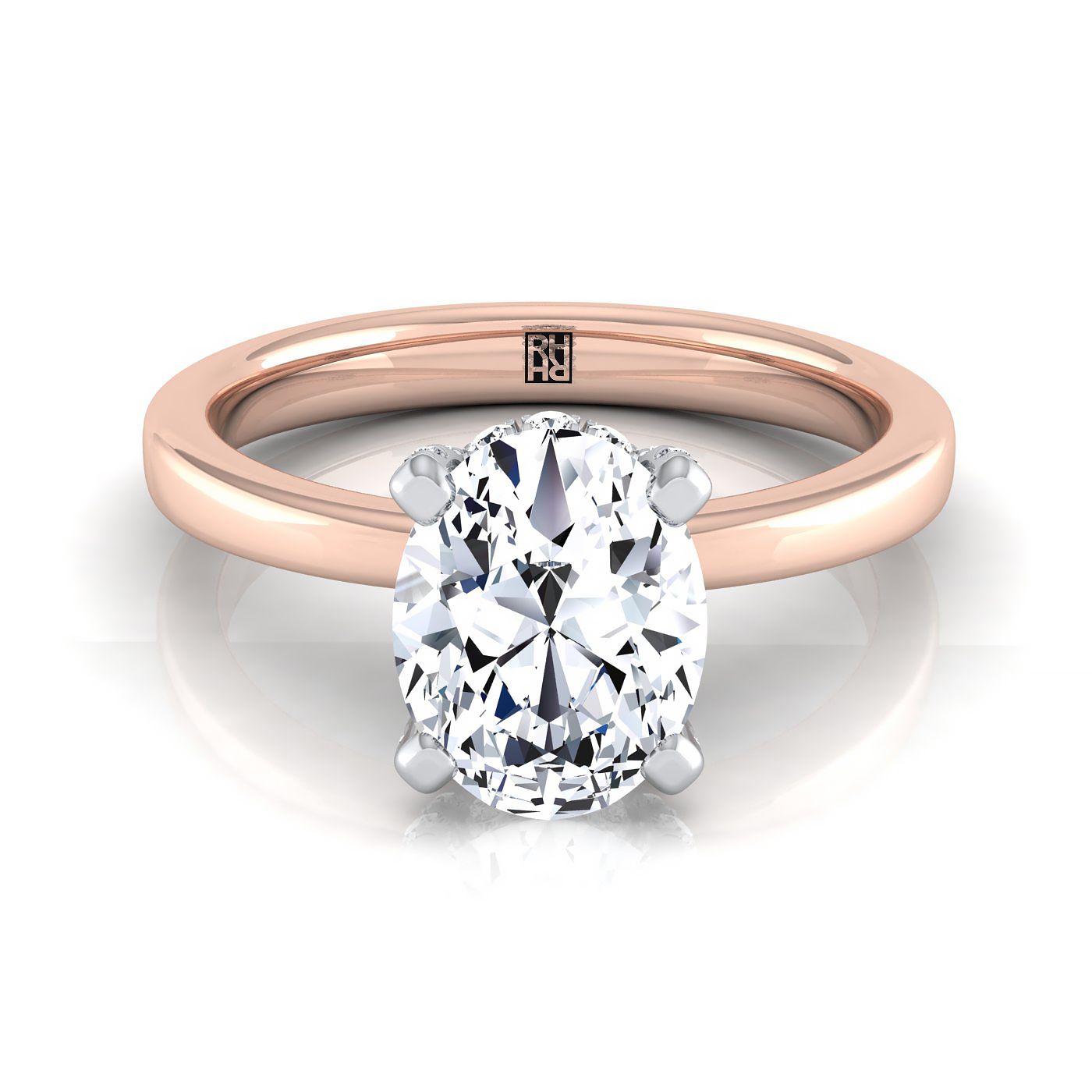 The Annabelle Select Pavé Engagement Ring with Lab Diamond in 14K Rose Gold - view 1