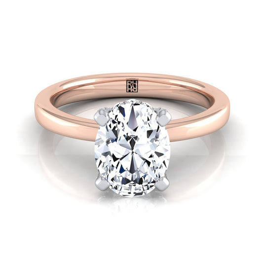 The Annabelle Select Pavé Engagement Ring with Lab Diamond in 14K Rose Gold - view 1