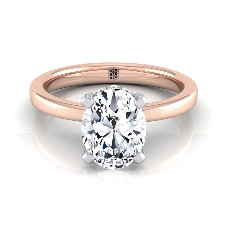 The Annabelle Select Pavé Oval Lab Diamond Engagement Ring in 14K Rose Gold