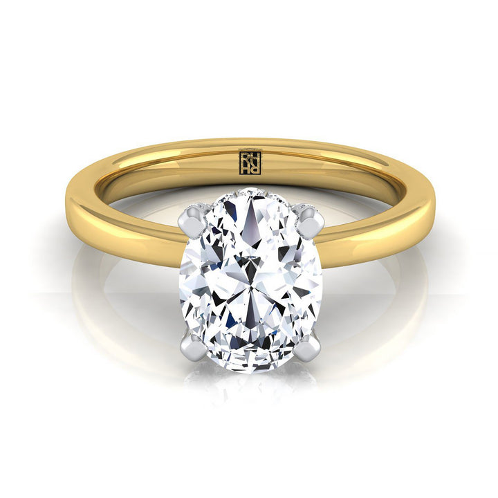 Annabelle Select Pavé Oval Lab Diamond Engagement Ring in 18K Yellow Gold | RockHer