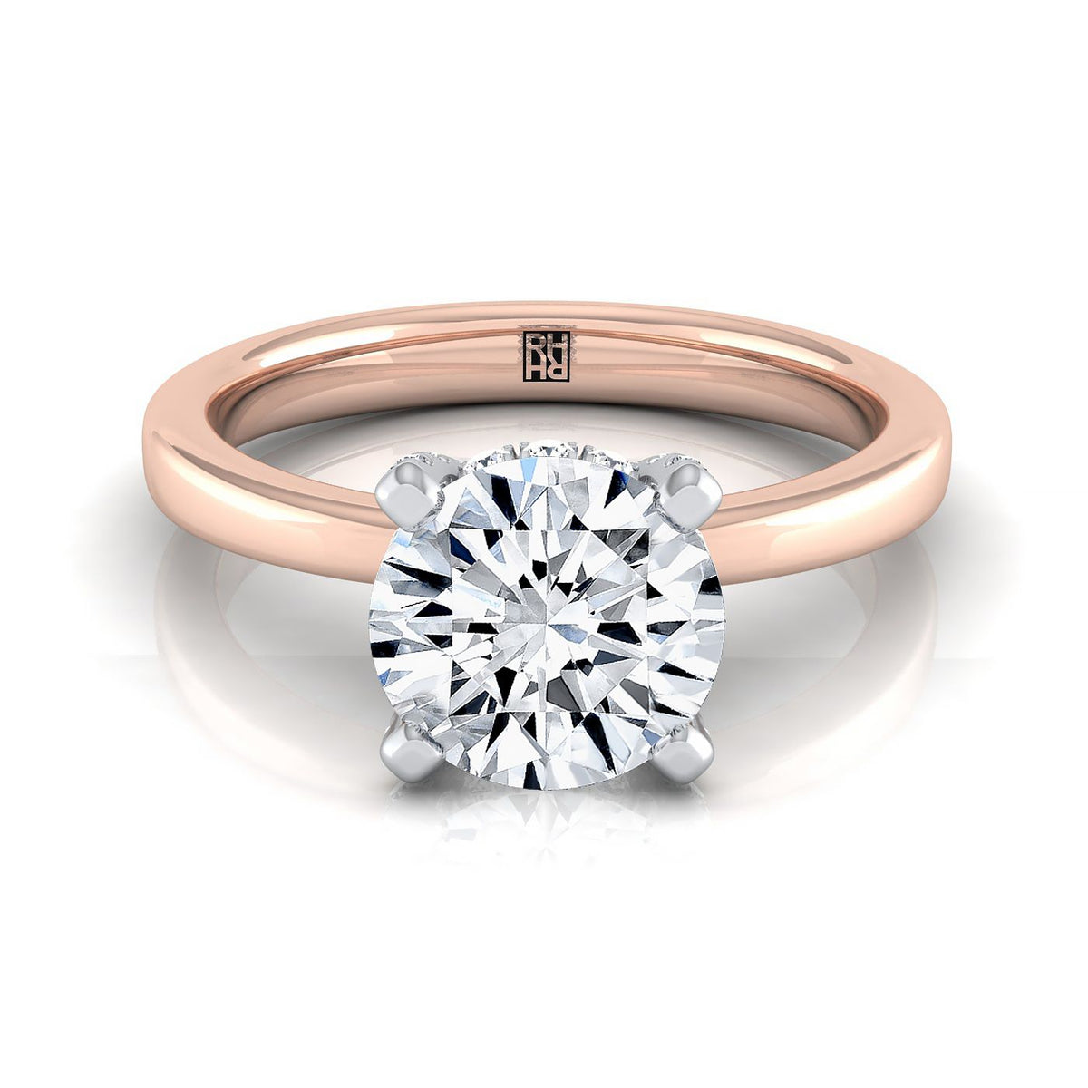 The Annabelle round engagement ring setting in 14K Rose Gold | RockHer