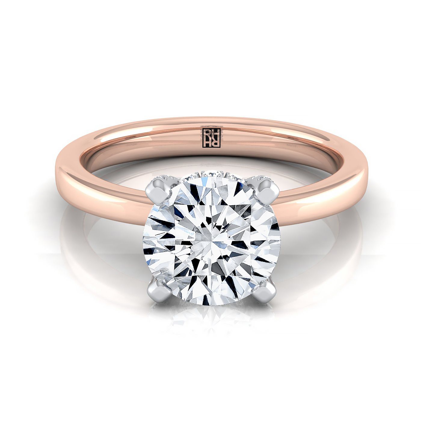 The Annabelle Select Pavé Engagement Ring with Lab Diamond in 14K Rose Gold - view 1
